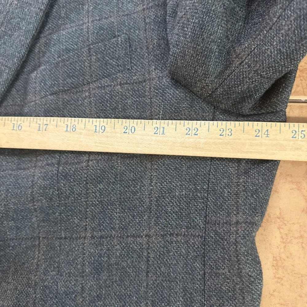 Jos A Bank 1905 Green Plaid Brrr Wool Tailored Fit Blazer Elbow Patch Jacket 46R